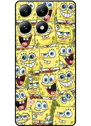Силиконовый чехол бампер для zte blade a56 с рисунком губка боб sponge bob