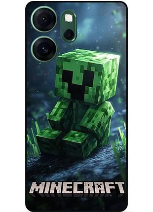 Силіконовий чохол бампер для oppo reno 14f стів minecraft кріпер майнкрафт