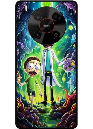 Силиконовый чехол бампер для zte nubia v70 max с рисунком рик и морти rick and morty