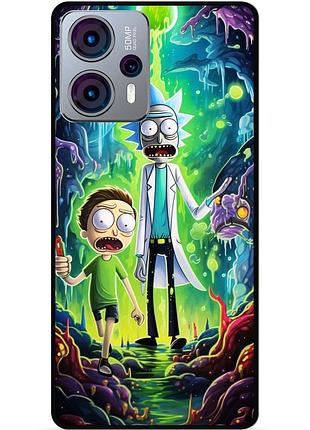 Силіконовий чохол бампер для motorola moto g23 з малюнком рік і морті rick and morty