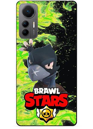 Чехол силиконовый бампер для xiaomi 12 lite с героем бравл ворон brawl