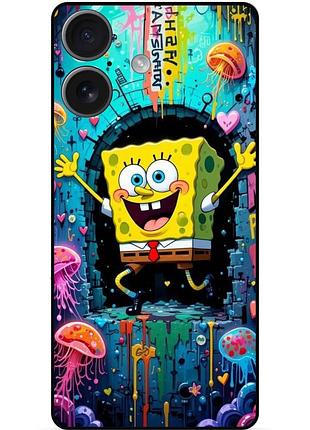 Силиконовый чехол бампер для tecno spark go 2 (km4) с картинкой sponge bob губка боб