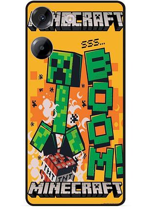 Силіконовий чохол бампер для xiaomi poco m7 pro стів minecraft кріпер майнкрафт