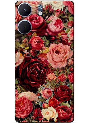 Силіконовий чохол бампер для oppo a5x з малюнком червоні троянди квіти