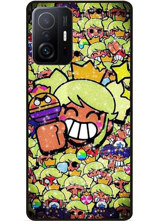 Силіконовий чохол бампер для xiaomi 11t стікери бравл менди brawl
