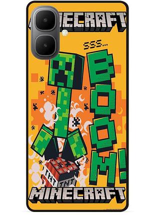 Силіконовий чохол бампер для infinix smart 10 стів minecraft кріпер майнкрафт
