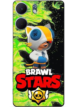 Силіконовий бампер чохол для oppo a5x з героєм бравл леон кіт brawl