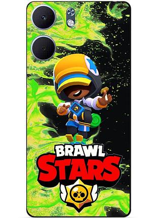 Чехол силиконовый бампер для oppo a5x с героем бравл леон финалист brawl