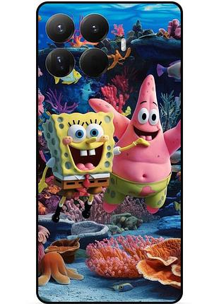 Силиконовый бампер чехол для xiaomi 15t pro с рисунком sponge bob губка боб