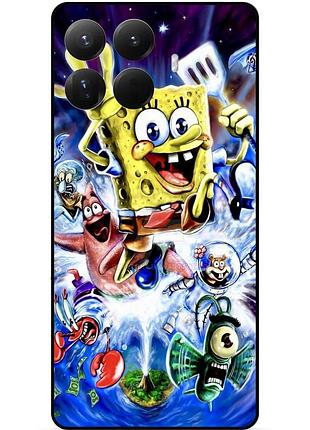 Силиконовый чехол бампер для xiaomi 15t pro с картинкой губка боб sponge bob