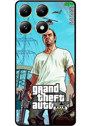 Силиконовый чехол бампер для xiaomi 14t с рисунком gta 7