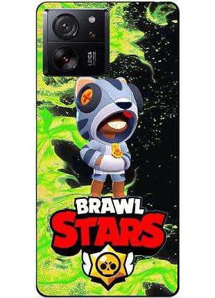 Силіконовий бампер чохол для xiaomi 13t з героєм бравл леон бродячий brawl