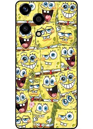 Силиконовый чехол бампер для huawei honor 200 lite с рисунком губка боб sponge bob