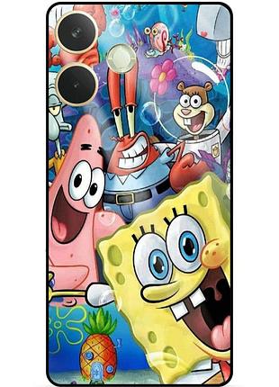 Силиконовый бампер чехол для oppo a5 pro с рисунком губка боб sponge bob