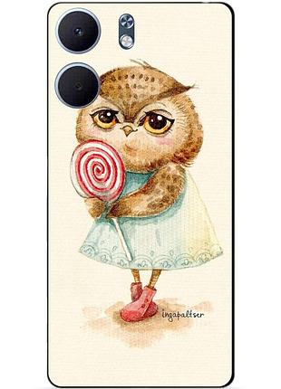 Чехол силиконовый бампер для oppo a5x с рисунком совушка
