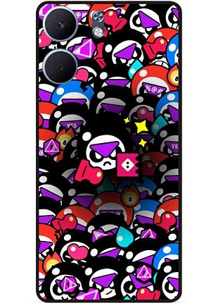 Силиконовый бампер чехол для oppo a5x стикеры бравл мипл brawl