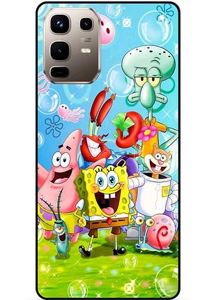 Силиконовый чехол для infinix note 50 pro (x6855) с рисунком sponge bob губка боб