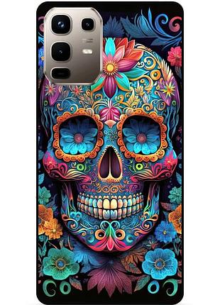 Силиконовый чехол бампер для infinix note 50 (x6858) с картинкой череп скелет