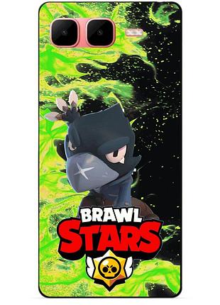 Силіконовий бампер чохол для infinix smart 10 plus з героєм бравл ворон brawl