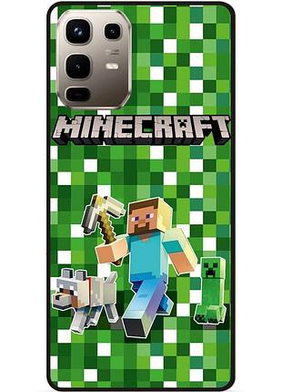 Силіконовий чохол бампер для infinix note 50 pro (x6855) стів minecraft кріпер майнкрафт