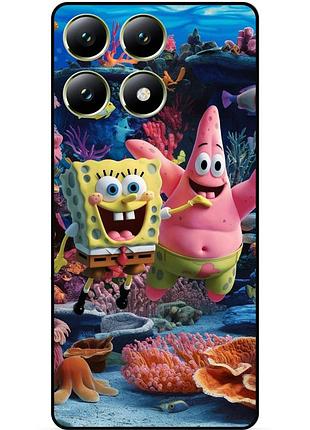 Силиконовый бампер чехол для zte blade a56 с рисунком sponge bob губка боб