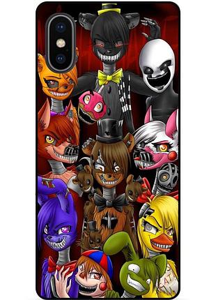 Силиконовый бампер чехол для iphone x 10 с рисунком freddy аниматроники фредди
