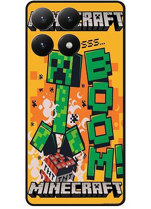 Силіконовий чохол бампер для motorola edge 60 pro стів minecraft кріпер майнкрафт