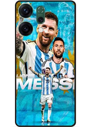 Силиконовый бампер чехол для oppo reno 14 с рисунком messi месси