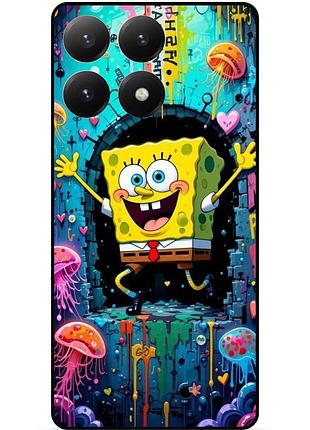 Силиконовый чехол бампер для xiaomi 15t с картинкой sponge bob губка боб