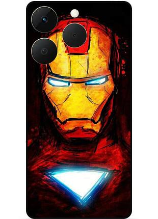 Силіконовий бампер чохол для realme 15t з малюнком marvel марвел залізна людина iron man