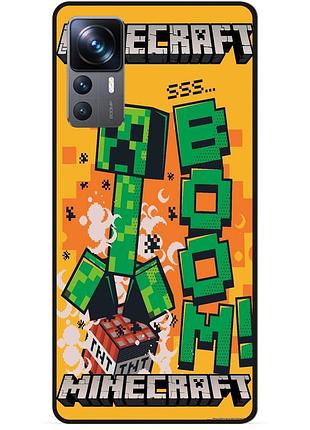 Силіконовий чохол бампер для xiaomi 12t стів minecraft кріпер майнкрафт