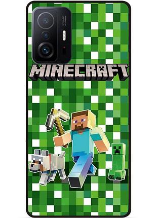 Силіконовий чохол бампер для xiaomi 11t стів minecraft кріпер майнкрафт