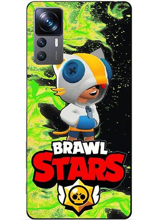 Силіконовий бампер чохол для xiaomi 12t з героєм бравл леон кіт brawl