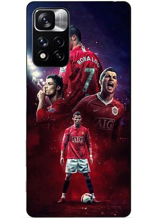 Силиконовый бампер чехол для xiaomi redmi note 11 pro plus 5g с рисунком ronaldo mu роналдо