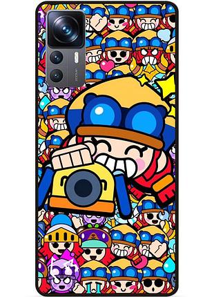 Силиконовый бампер чехол для xiaomi 12t стикеры бравл джесси brawl