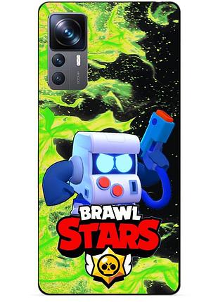 Чехол силиконовый бампер для xiaomi 12t pro с героем бравл 8-бит brawl