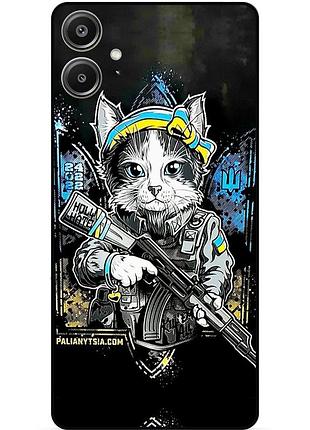 Силіконовий чохол бампер для samsung a07 з малюнком зсу украина котик