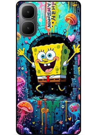 Силиконовый чехол бампер для infinix smart 10 с картинкой sponge bob губка боб