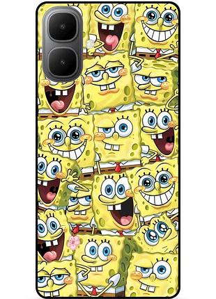 Силиконовый чехол бампер для infinix smart 10 с рисунком губка боб sponge bob