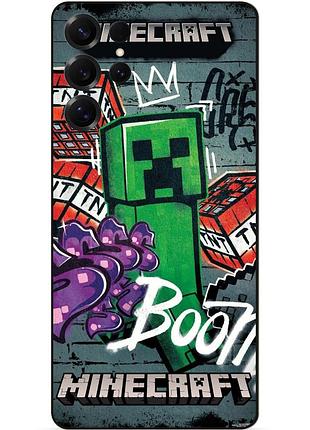 Силіконовий чохол бампер для samsung s24 ultra з малюнком майнкрафт minecraft