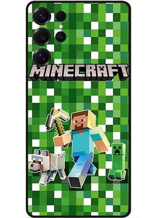 Силіконовий чохол бампер для samsung s25 ultra стів minecraft кріпер майнкрафт