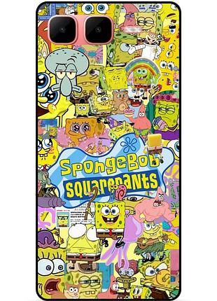 Силиконовый чехол бампер для infinix smart 10 plus с рисунком sponge bob губка боб
