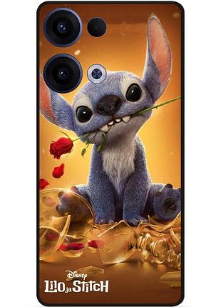 Силиконовый чехол бампер для oppo reno 13 stitch лило и стич