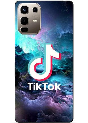 Чехол силиконовый бампер для infinix note 50 pro (x6855) с рисунком tik tok тик ток