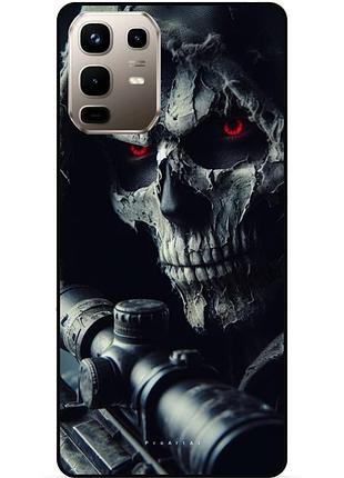 Чохол силіконовий бампер для infinix note 50 pro (x6855) з малюнком скелет череп