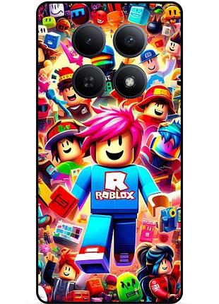 Чехол силиконовый бампер для xiaomi poco m8 5g с рисунком roblox роблокс