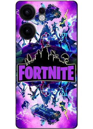 Чехол силиконовый бампер для oppo reno 13f с рисунком fortnite marvel фортнайт марвел