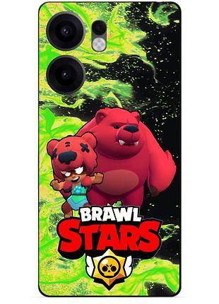 Силіконовий бампер чохол для oppo reno 13fs з героєм бравл ніта ведмедик brawl