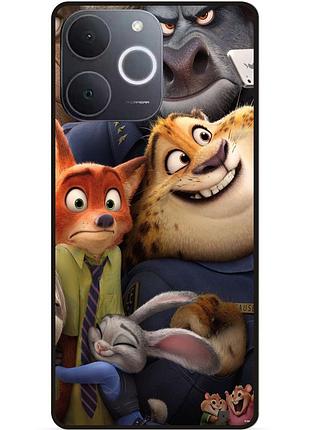 Силиконовый чехол бампер для realme note 70 с рисунком zootopia зверополис