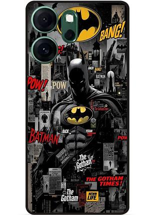 Чехол силиконовый бампер для oppo reno 14fs с рисунком batman бэтмен